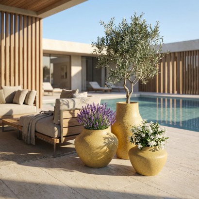 CUBE Hafif Beton Saksı CUBE Hafif Beton Saksı