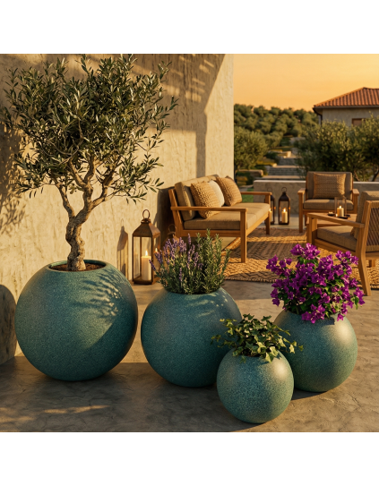 ROUND Hafif Beton Saksı 