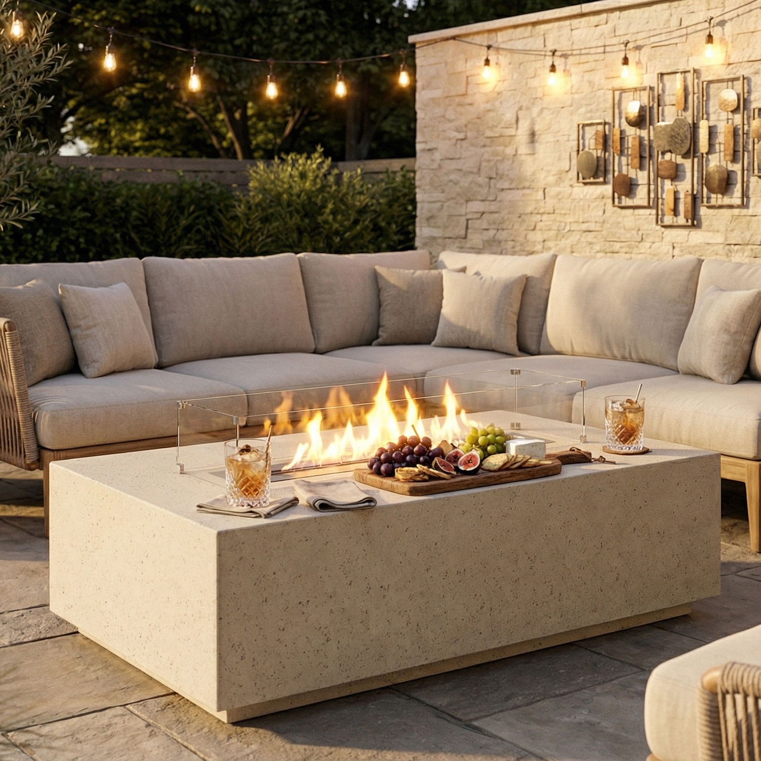 Rectangle Hafif Beton Ateş Çukuru 