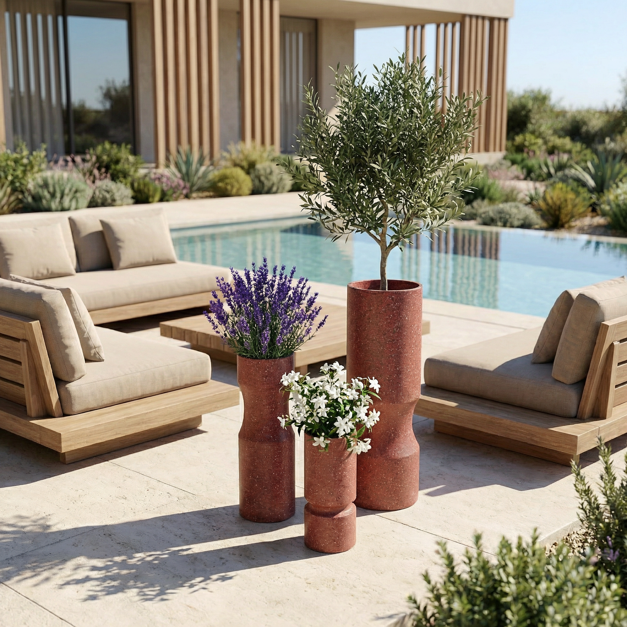 SLIM Hafif Beton Vazo 